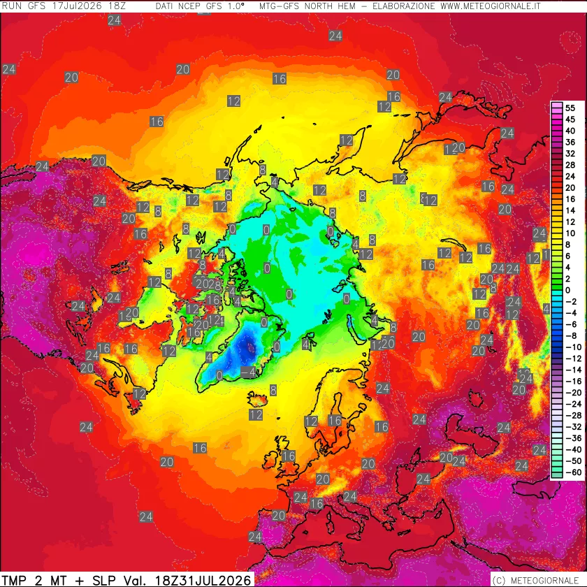 mappa Temperatura a 2 metri