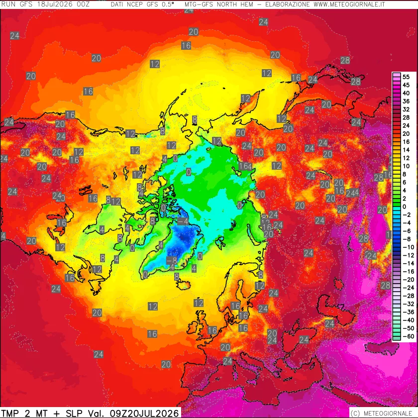 mappa Temperatura a 2 metri