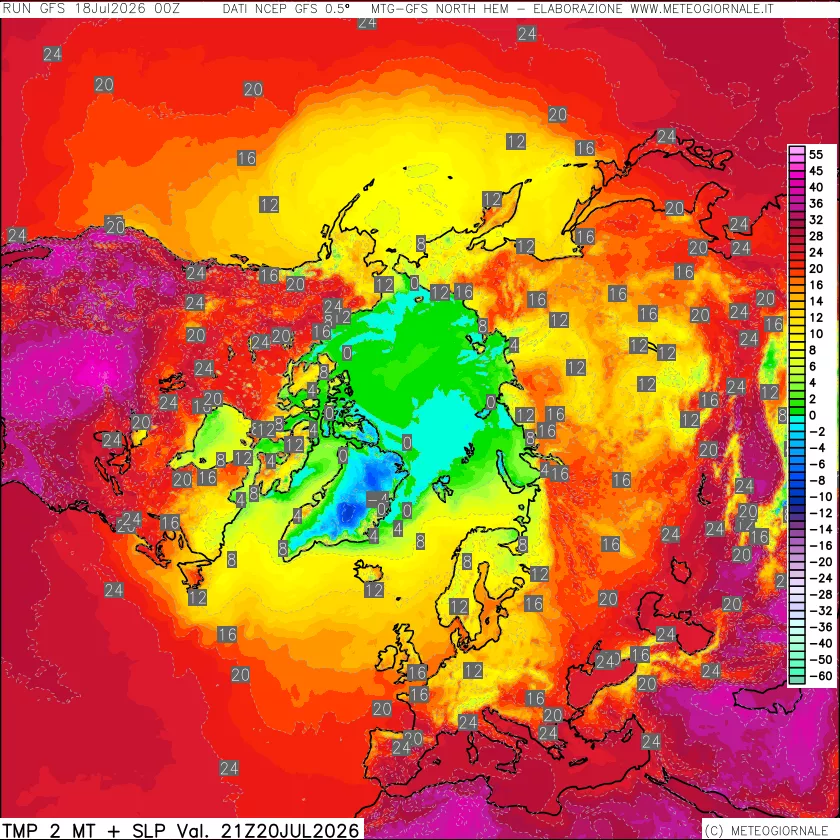 mappa Temperatura a 2 metri