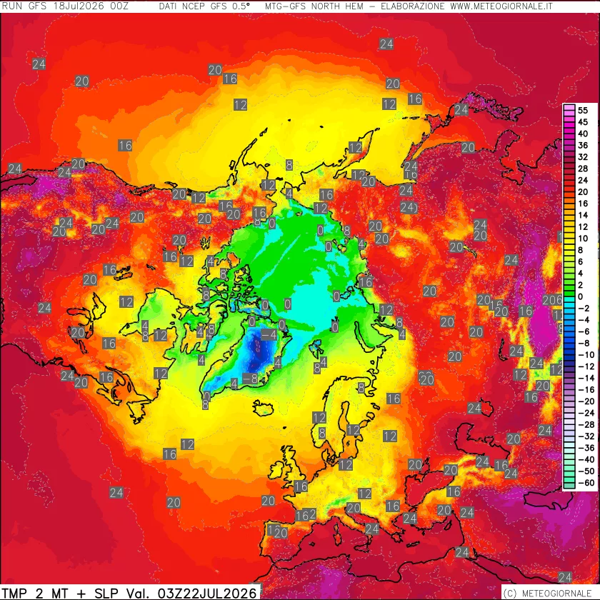 mappa Temperatura a 2 metri