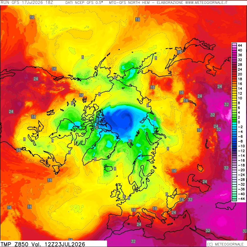 mappa Temperatura a 850 hPa