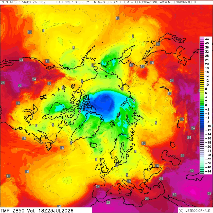 mappa Temperatura a 850 hPa
