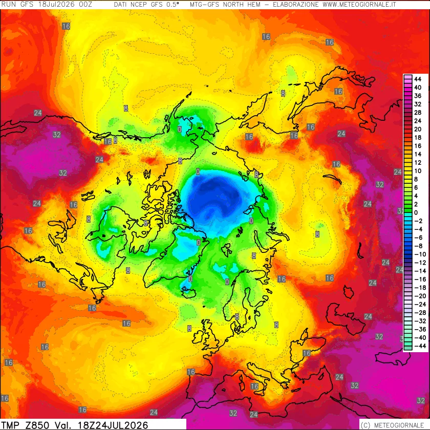 mappa Temperatura a 850 hPa
