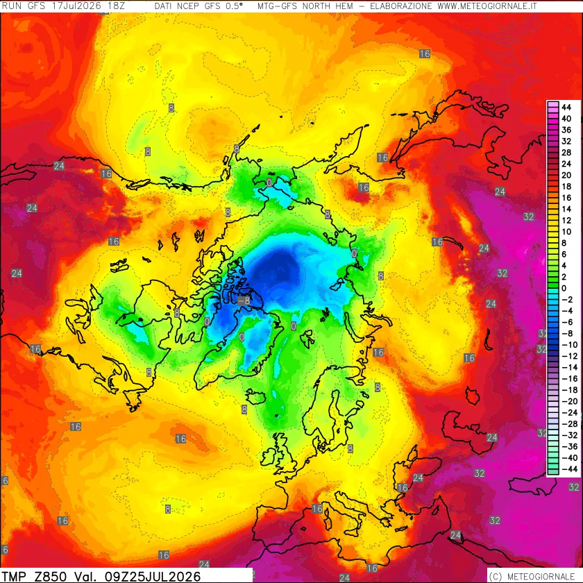mappa Temperatura a 850 hPa