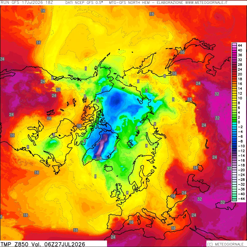 mappa Temperatura a 850 hPa