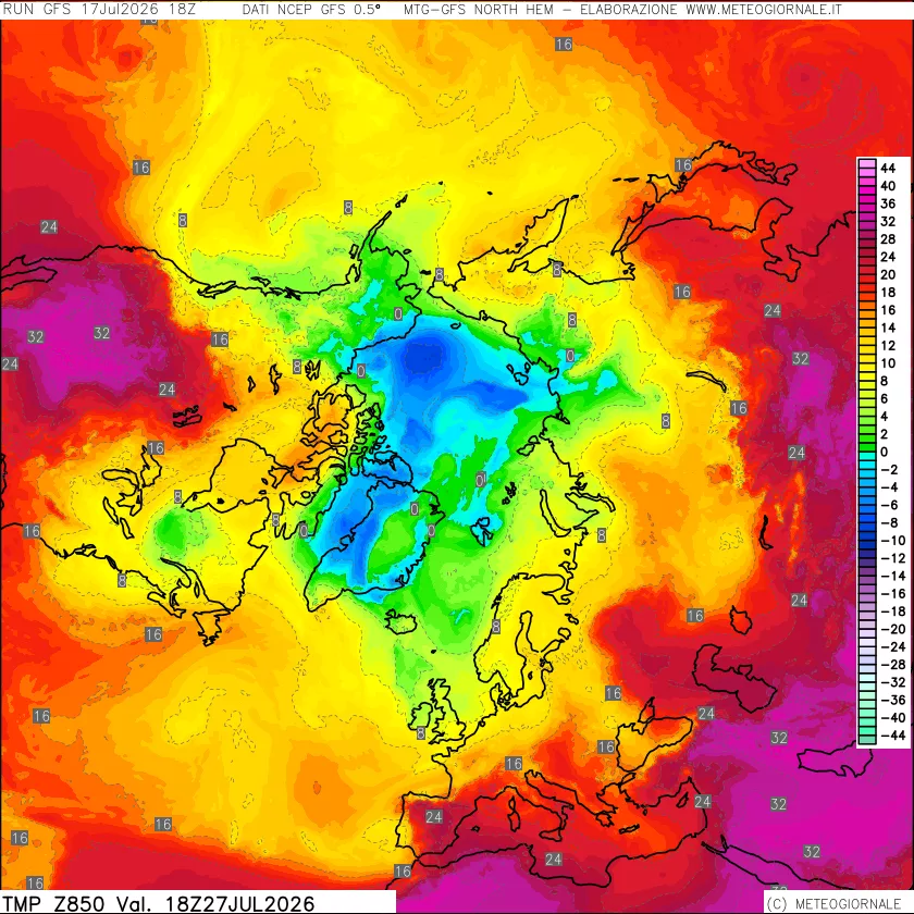 mappa Temperatura a 850 hPa