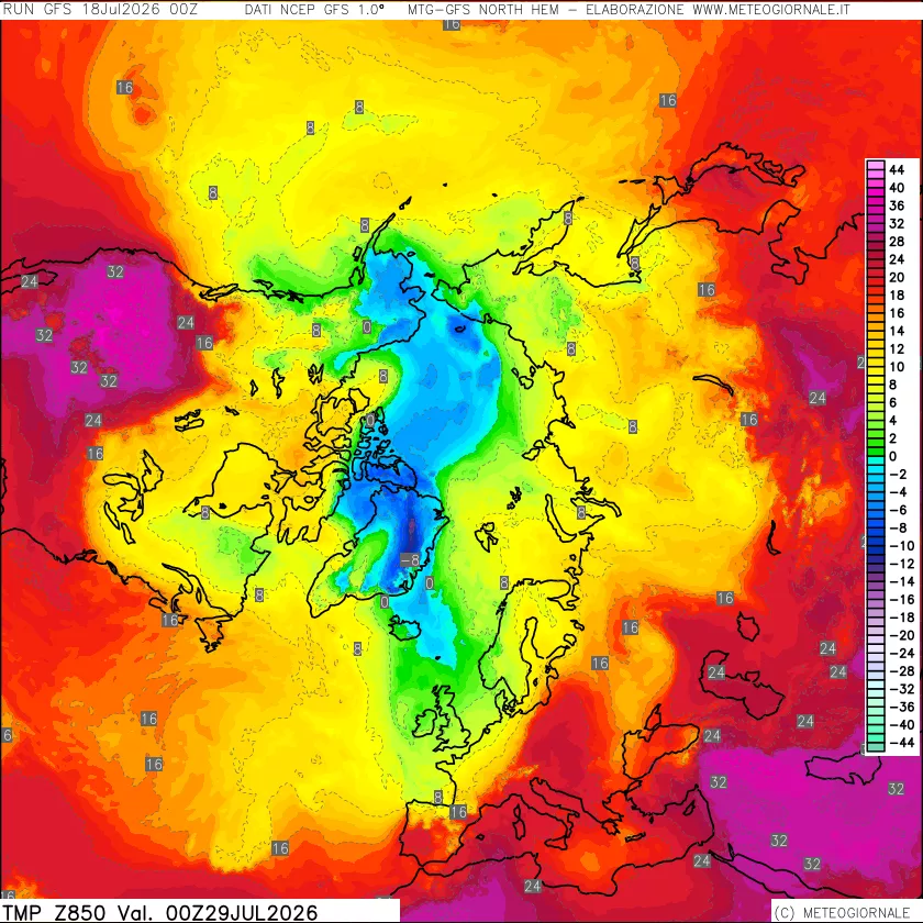mappa Temperatura a 850 hPa