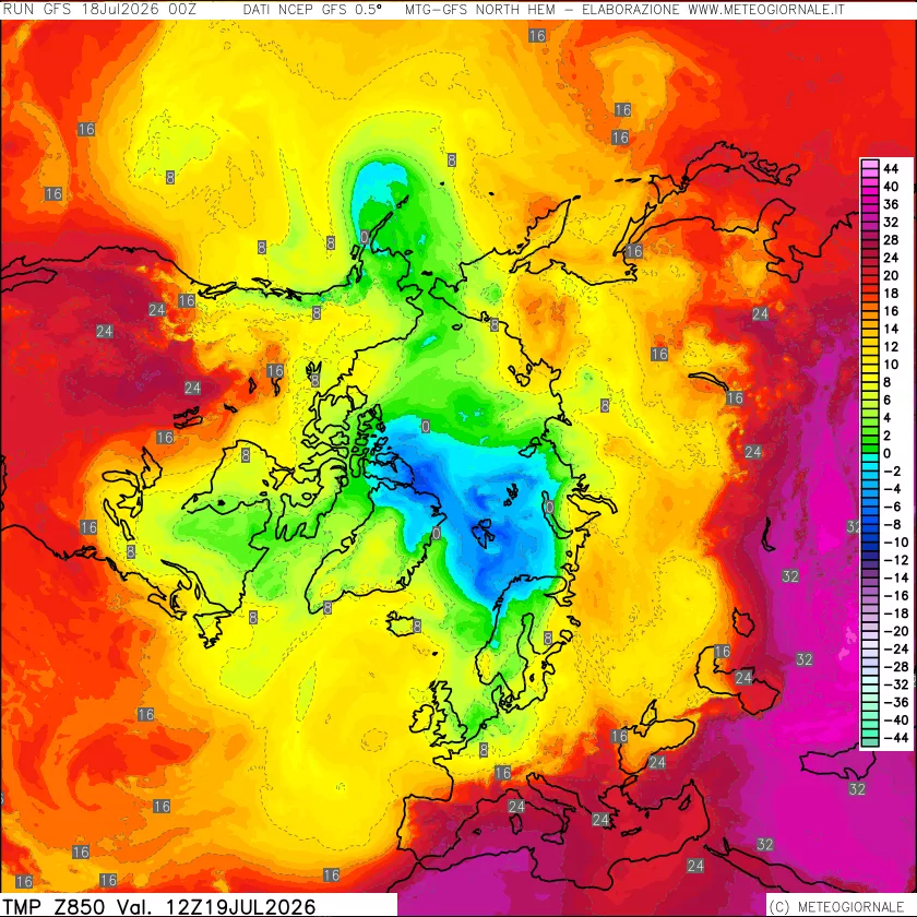 mappa Temperatura a 850 hPa