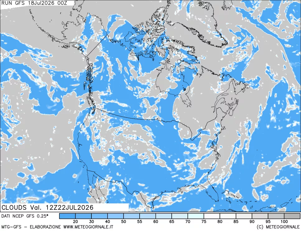 mappa Nuvolosit&agrave; totale