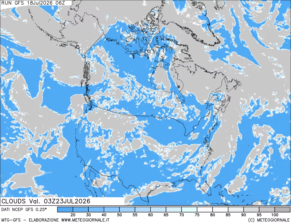 mappa Nuvolosit&agrave; totale