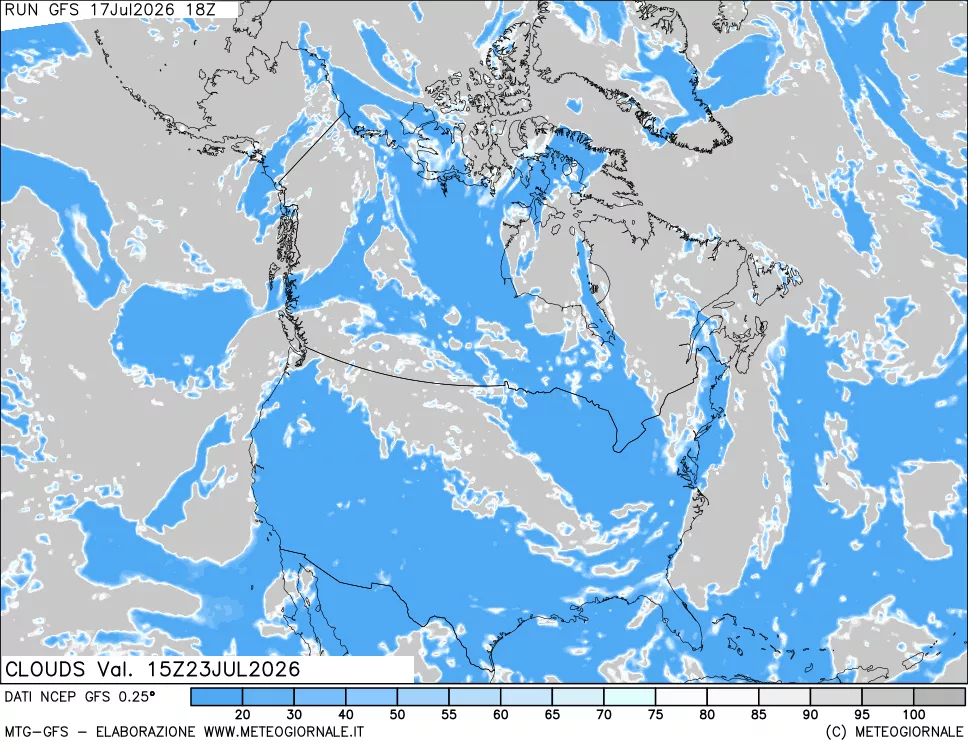 mappa Nuvolosit&agrave; totale