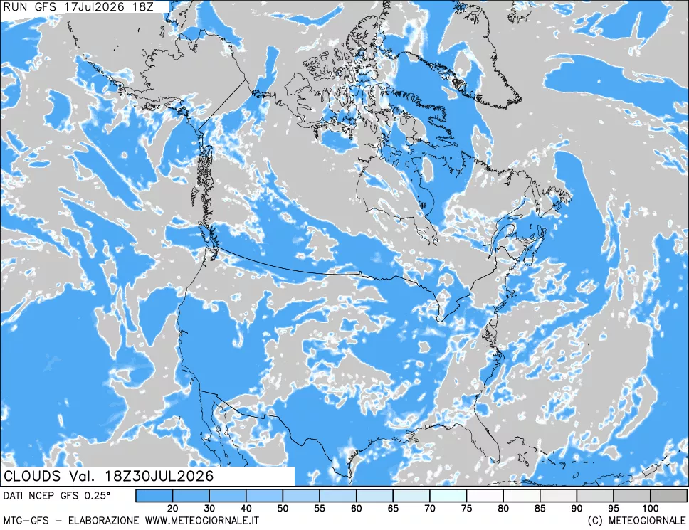 mappa Nuvolosit&agrave; totale