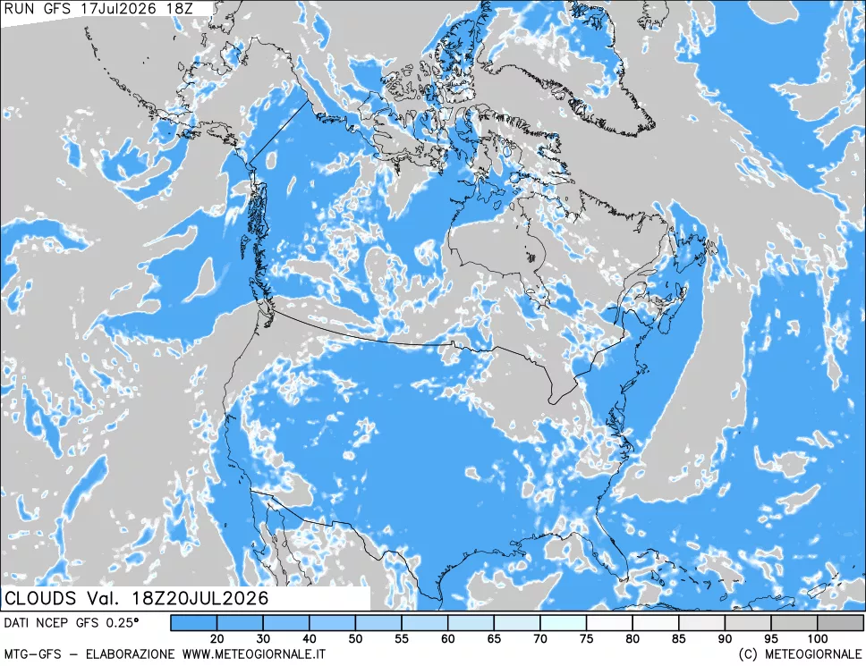 mappa Nuvolosit&agrave; totale