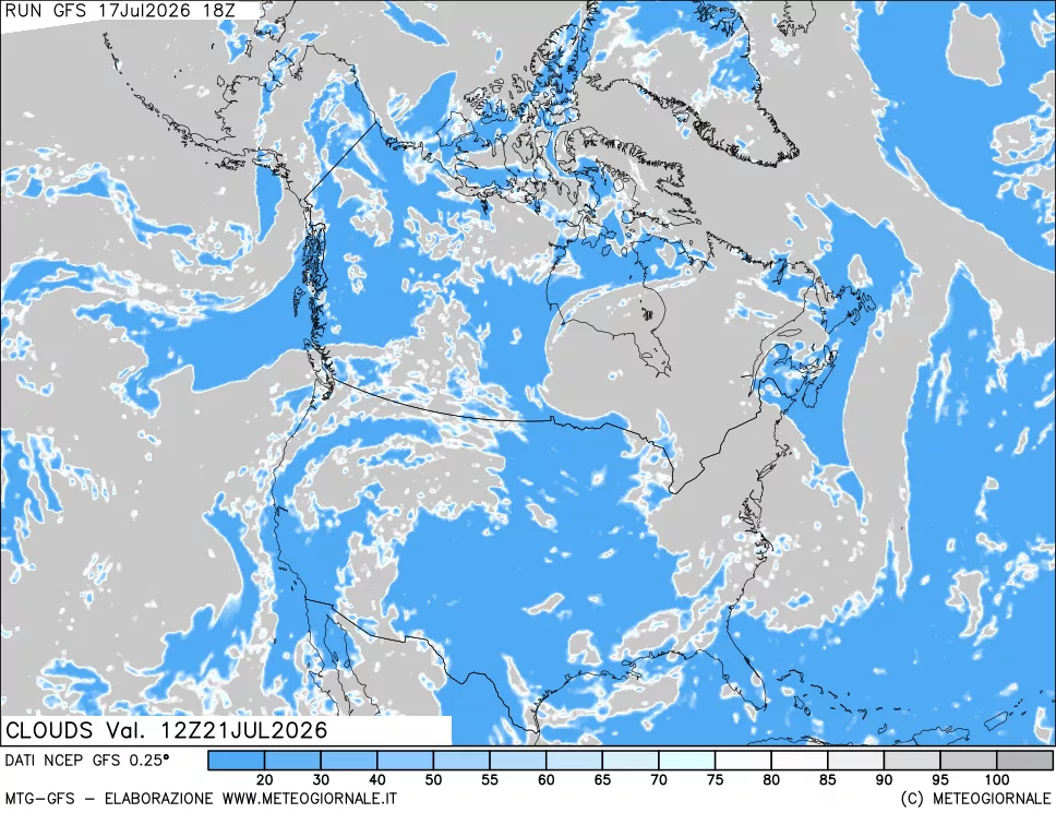mappa Nuvolosit&agrave; totale