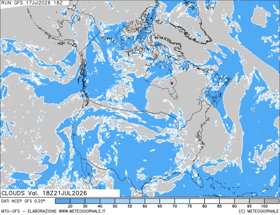 mappa Nuvolosit&agrave; totale