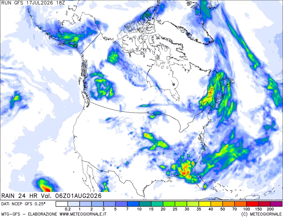 mappa Precipitazioni 24 ore precedenti