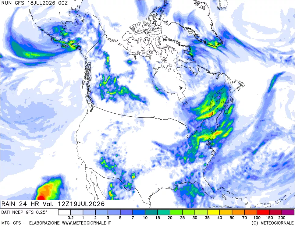 mappa Precipitazioni 24 ore precedenti