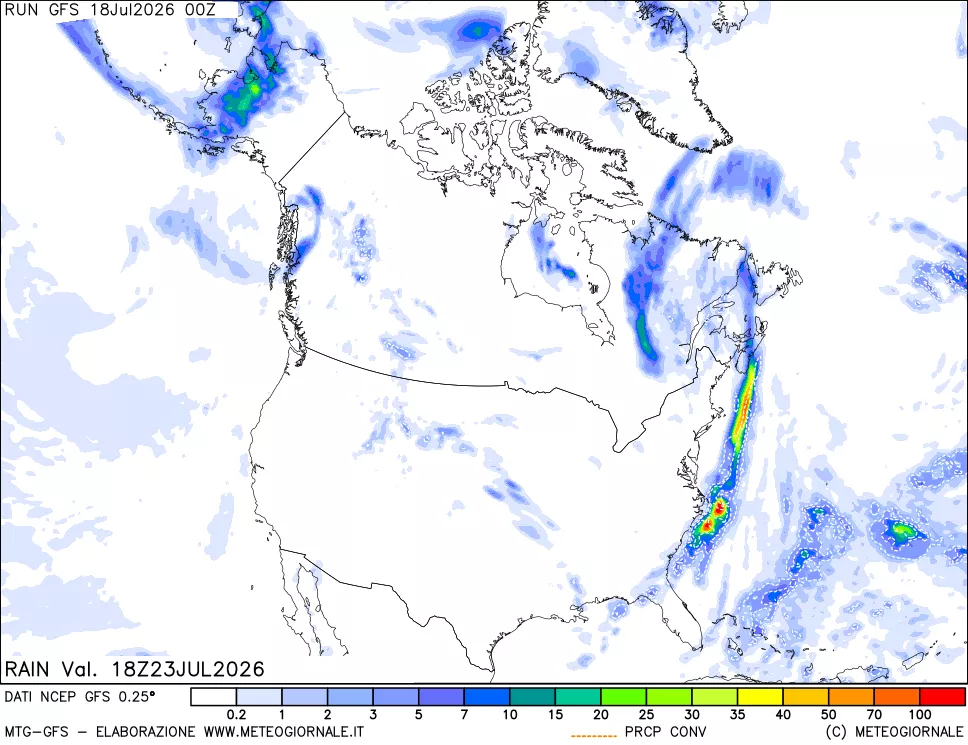mappa Precipitazioni totali e convettive