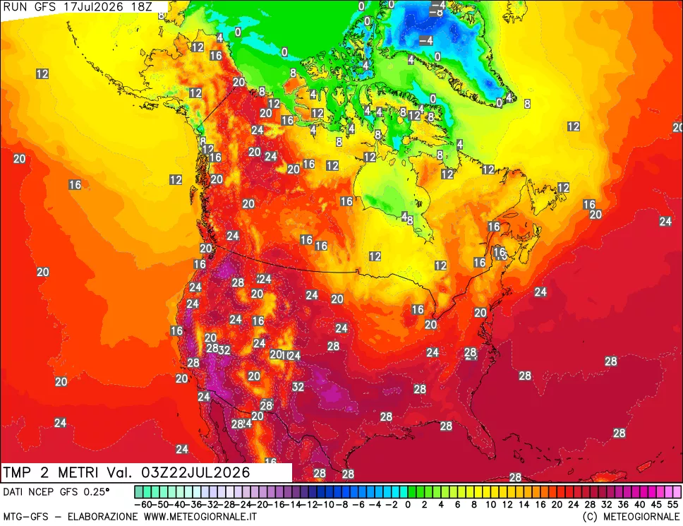 mappa Temp 2 metri
