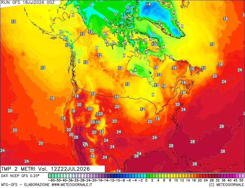 mappa Temp 2 metri
