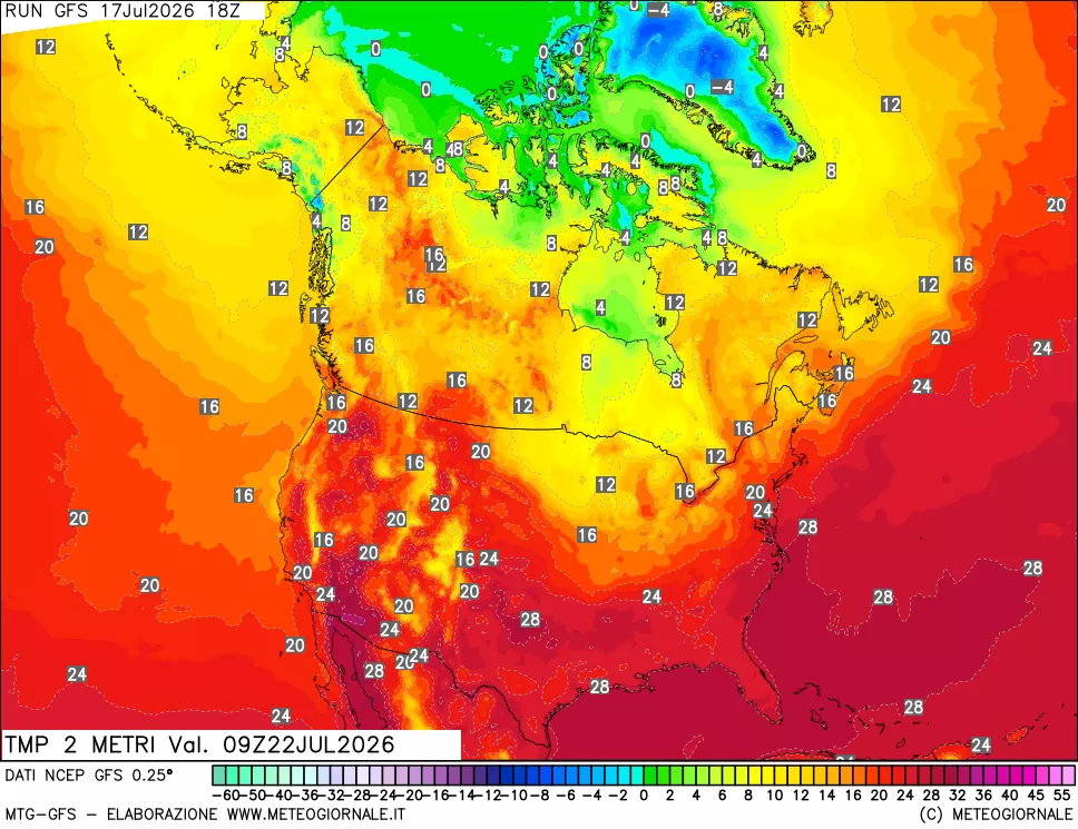 mappa Temp 2 metri
