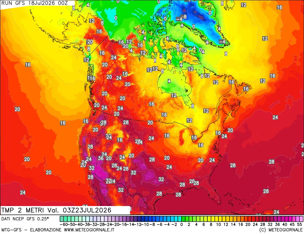 mappa Temp 2 metri