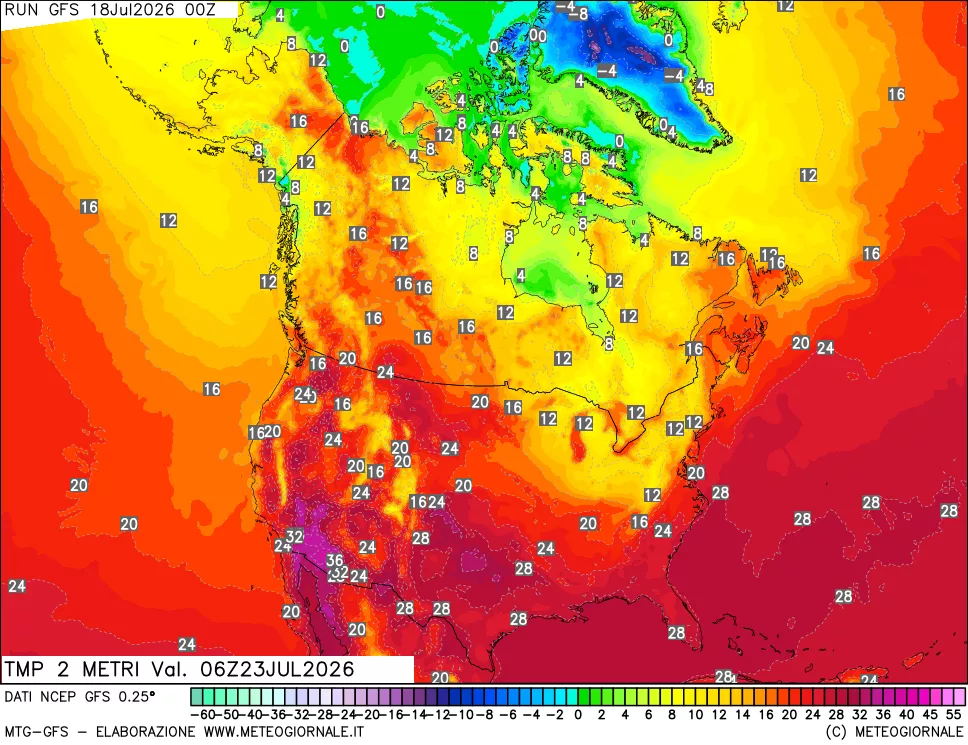 mappa Temp 2 metri