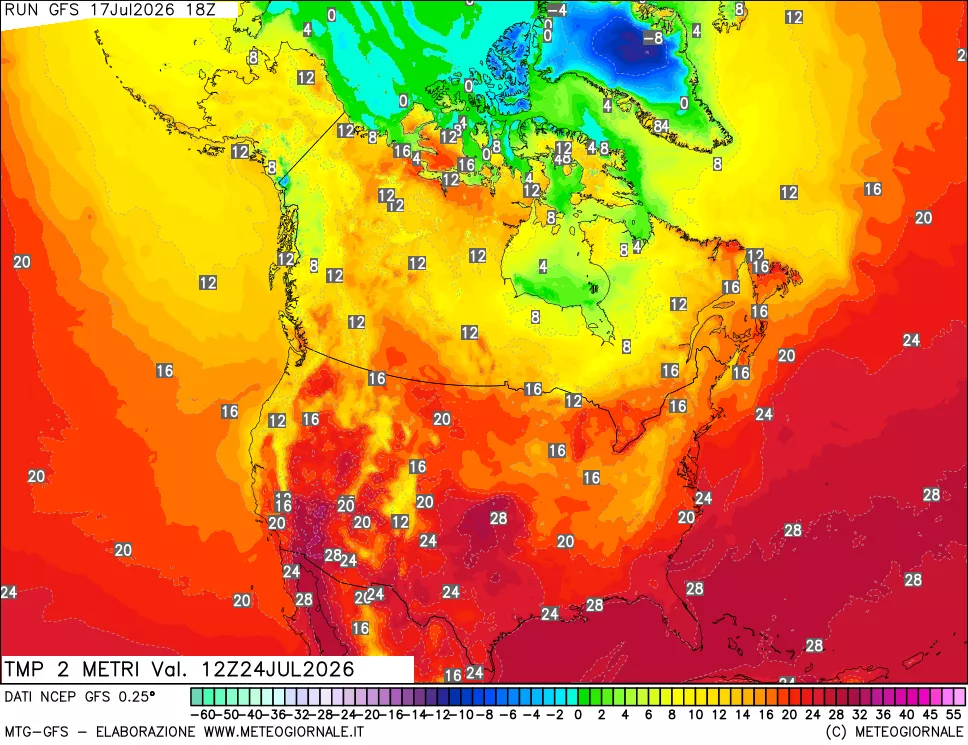 mappa Temp 2 metri