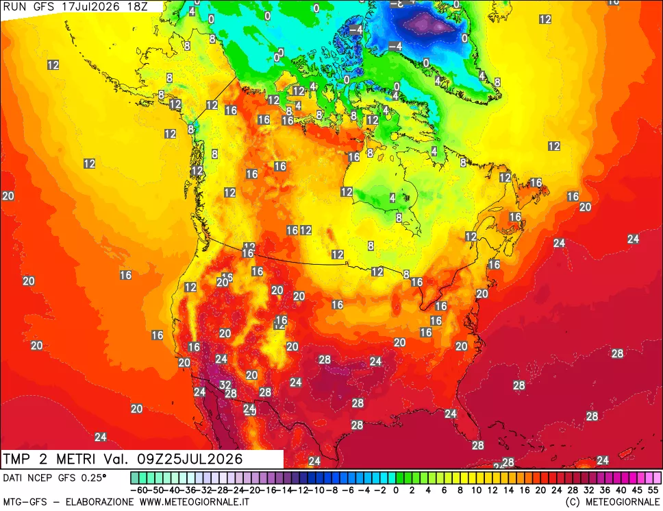 mappa Temp 2 metri