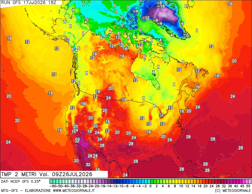 mappa Temp 2 metri