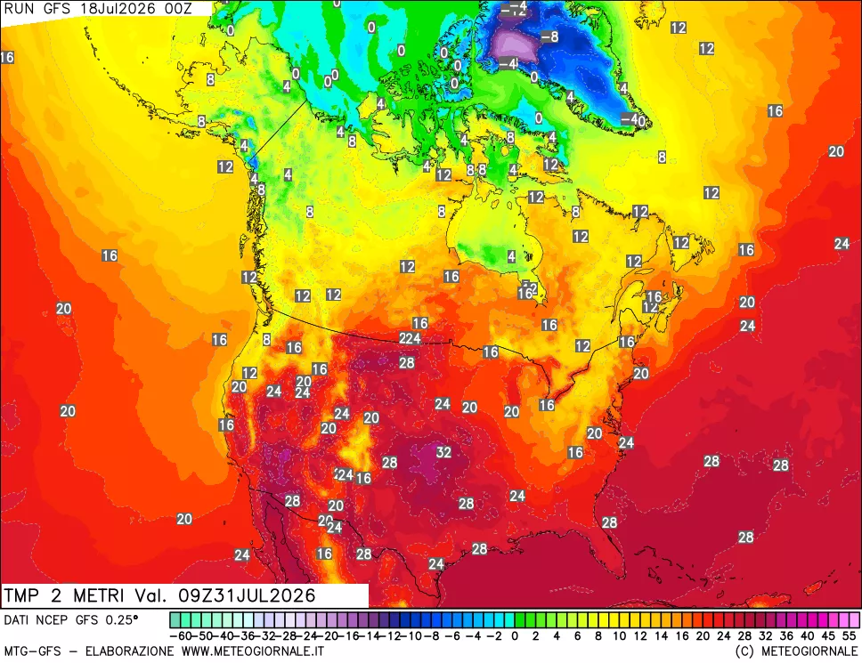mappa Temp 2 metri