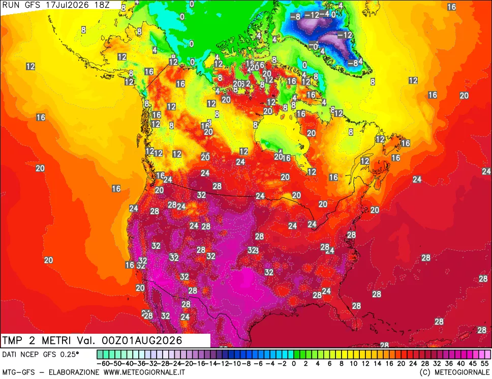 mappa Temp 2 metri