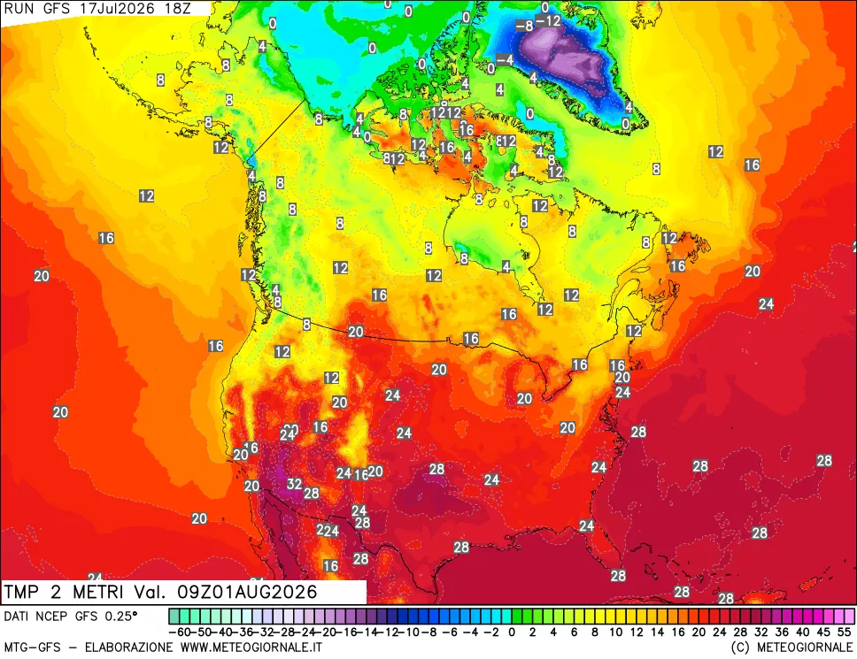 mappa Temp 2 metri