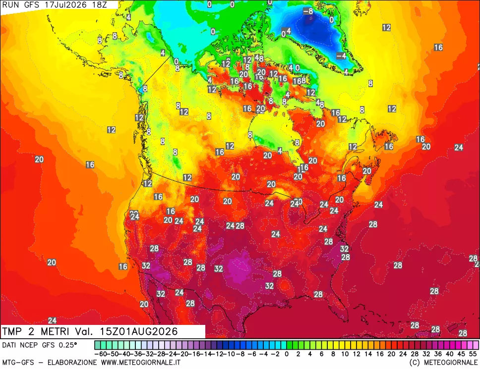 mappa Temp 2 metri