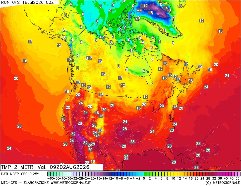 mappa Temp 2 metri