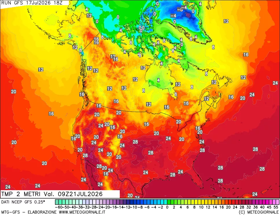 mappa Temp 2 metri