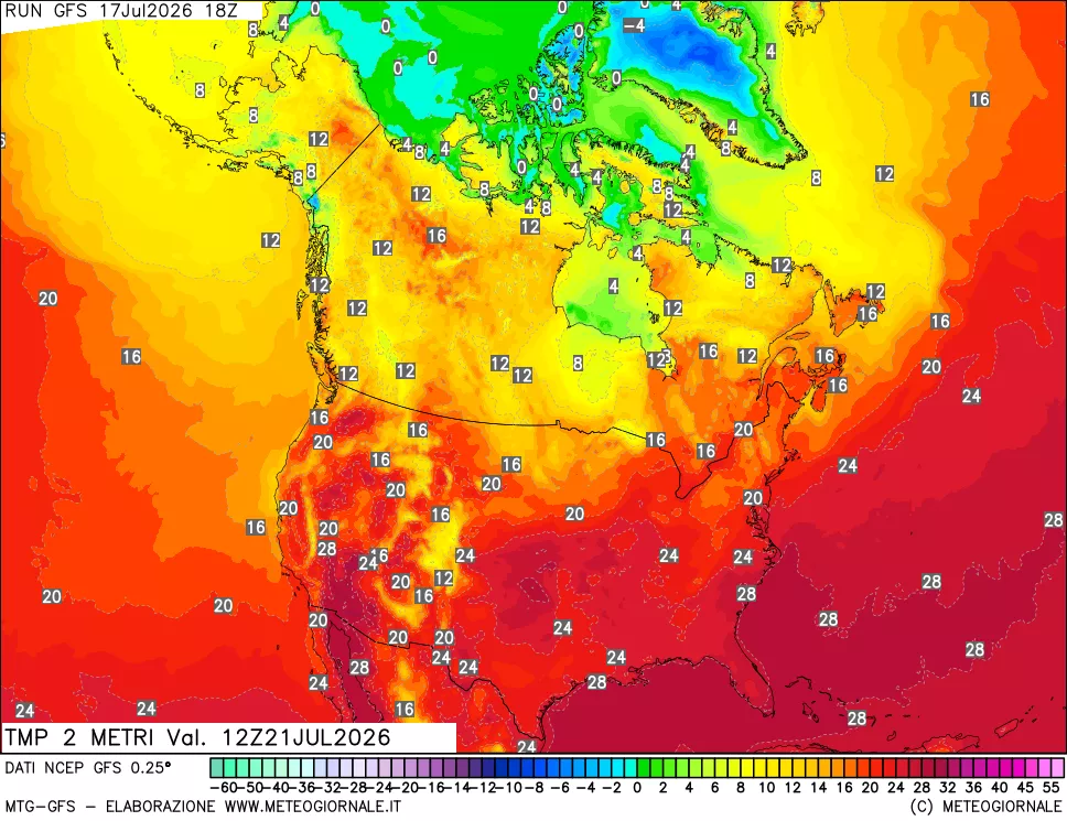 mappa Temp 2 metri