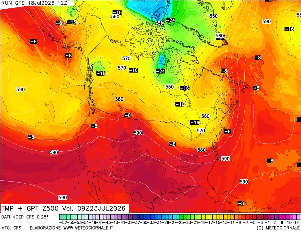 mappa 500 hPa Temp + GPT