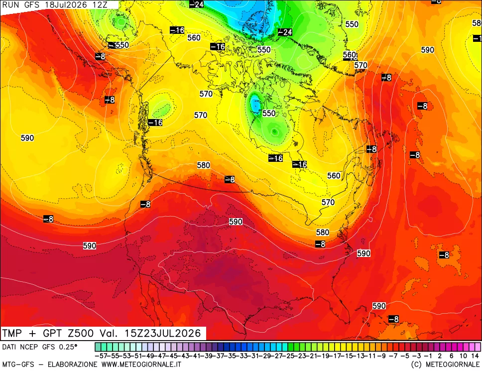 mappa 500 hPa Temp + GPT