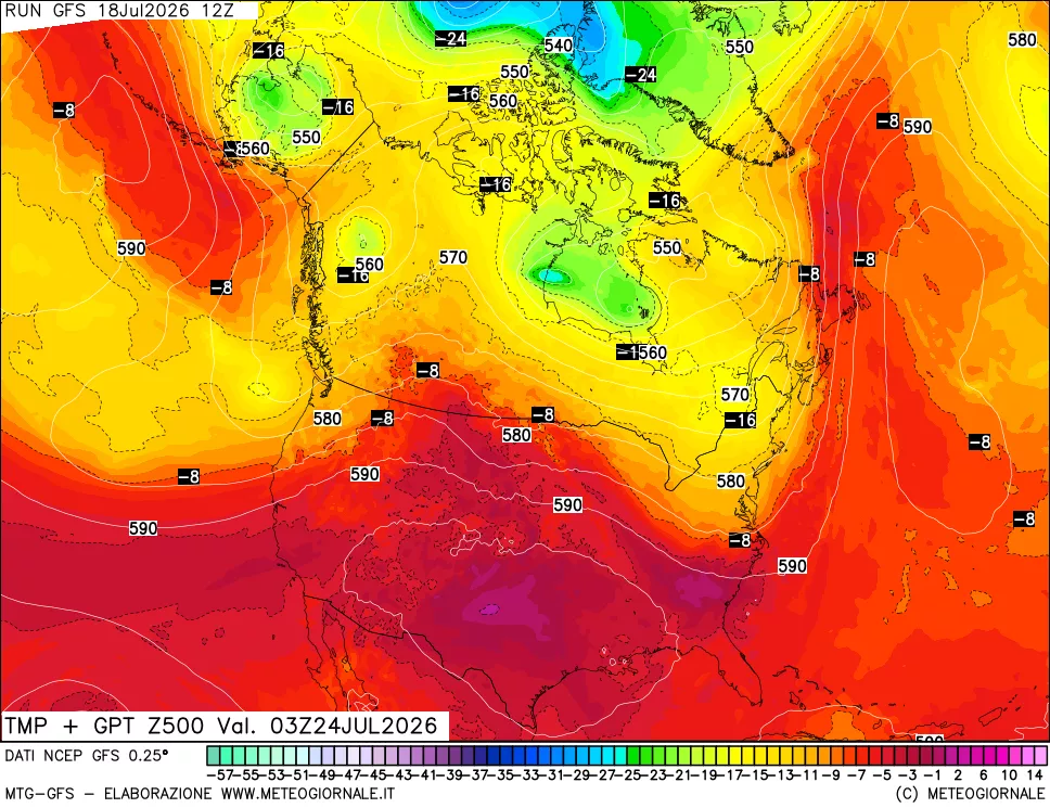 mappa 500 hPa Temp + GPT