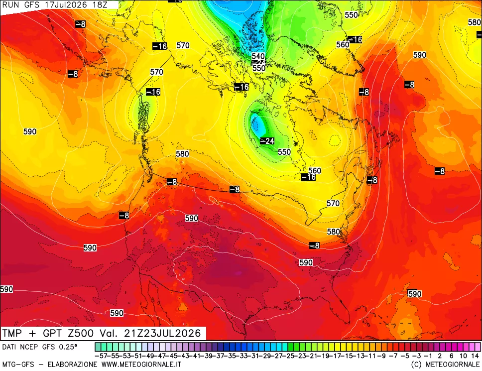 mappa 500 hPa Temp + GPT