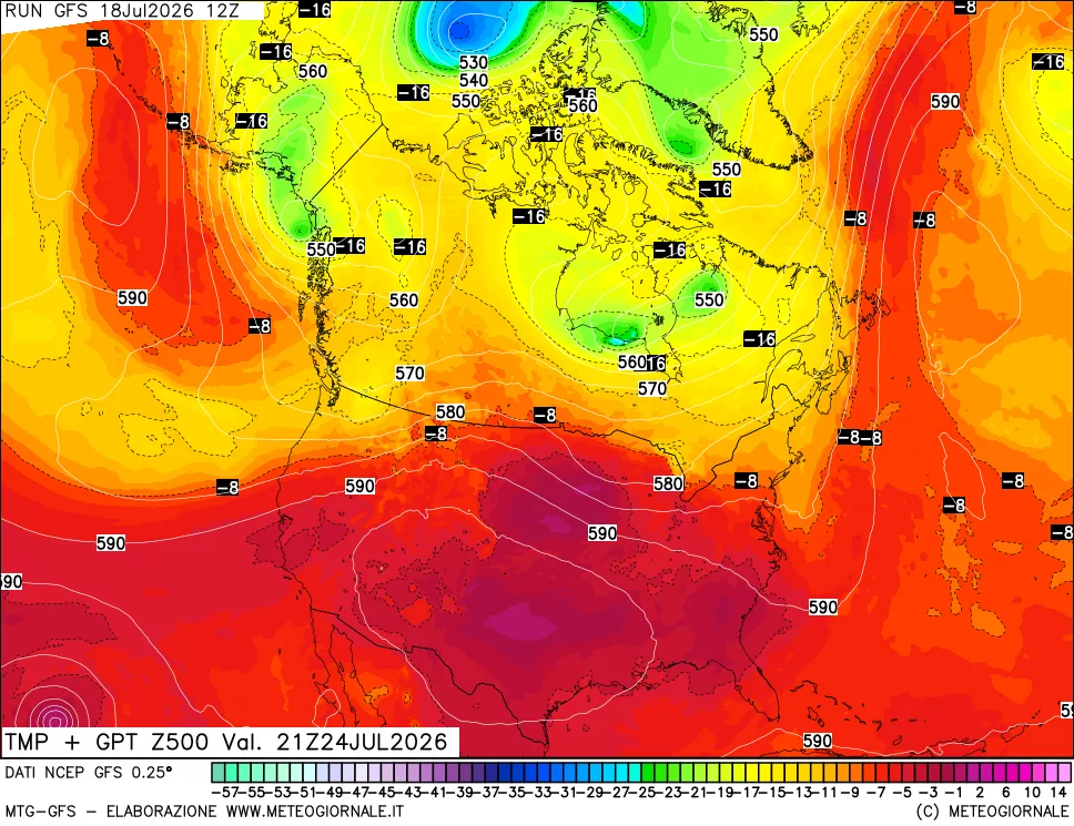 mappa 500 hPa Temp + GPT