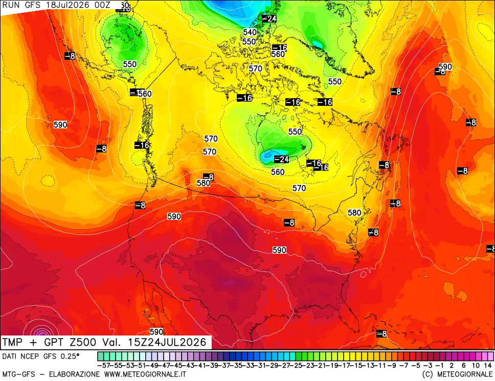 mappa 500 hPa Temp + GPT