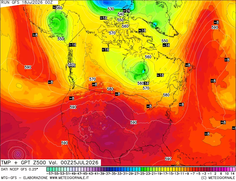 mappa 500 hPa Temp + GPT