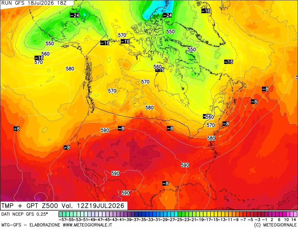 mappa 500 hPa Temp + GPT