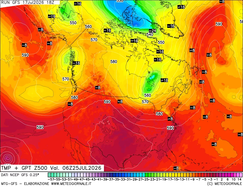 mappa 500 hPa Temp + GPT