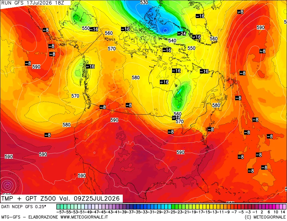 mappa 500 hPa Temp + GPT