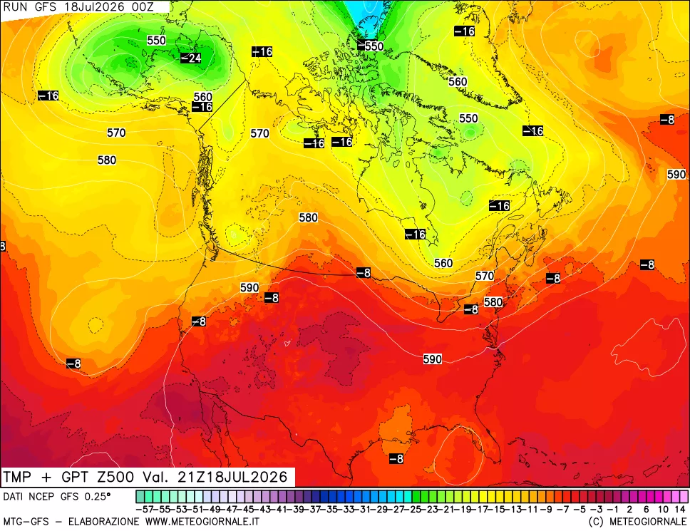 mappa 500 hPa Temp + GPT