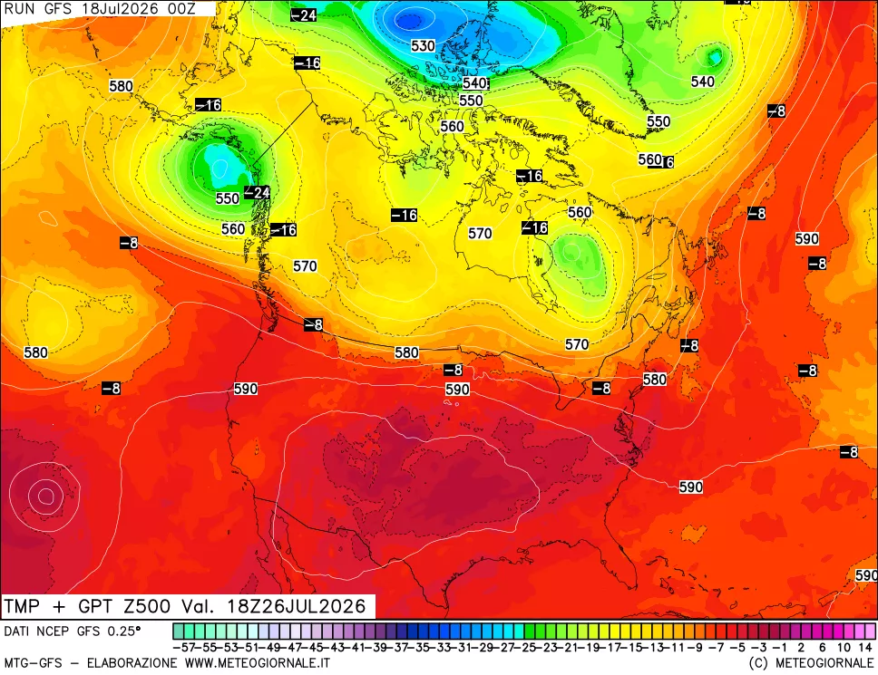 mappa 500 hPa Temp + GPT