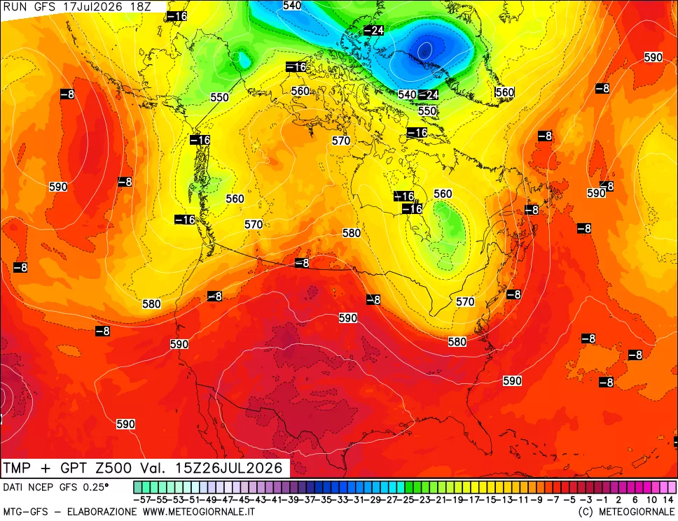 mappa 500 hPa Temp + GPT